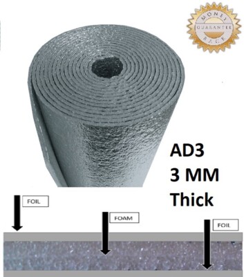 Heat Reflective Shield EPE AD3 Foam: Car RV Cabin Window Home Insulation 2X5