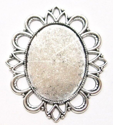 4 of 40x30mm Antique Silver Vertical or Horizontal Big Loop Pendant Settings