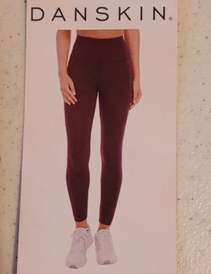 Danskin Ladies' (M) Black Cherry High Rise Bonded 7/8 Legging with Three Pockets