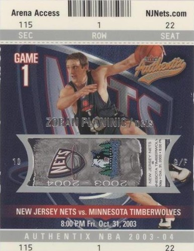 2003-04 Fleer Authentix - Zoran Planinic #115