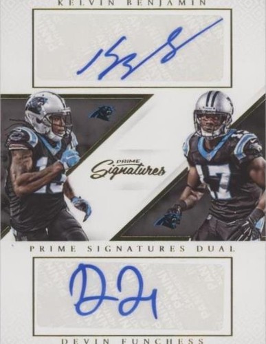 2016 Panini Prime Signatures Devin Funchess Kelvin Benjamin #SD-BF