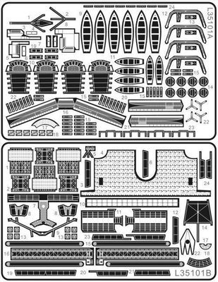 Ship Vessels Detail Update PE 1/350 101 Bismarck Barrels Revell 05040 kit