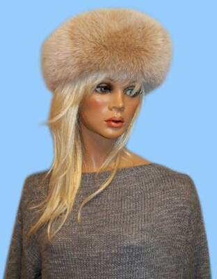NEW GENUINE SNOW FROST FOX FUR HEADBAND NECK WRAP SCARF - ONE SIZE FITS MOST