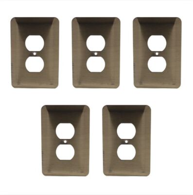 5 Leviton JUMBO Antique Brass Receptacle Wallplate Outlet Covers 89303-ATB