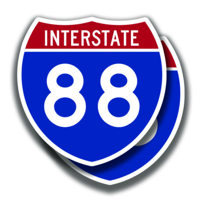 NEW YORK INTERSTATE 88 STICKER 2 Decals Road Sign Bogo Highway Bumper