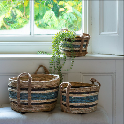Blue best sale storage baskets