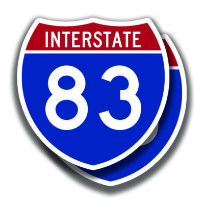 INTERSTATE 83 DECAL 2 Stickers Highway Sign Road Route Bogo Car Truck Window