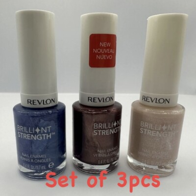 Revlon Brilliant Strength Nail Enamel- Lot Of 3 - 0.4oz