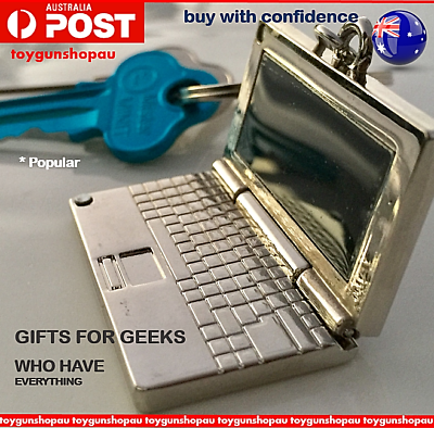 Mini Laptop Keychain Tech Computer Key ring IT Mens Geek Gifts