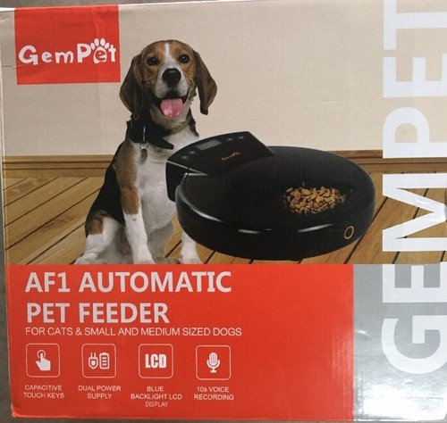 GemPet Automatic Pet Feeder for Cats & Dogs, 5 Meal Trays 335-MB3
