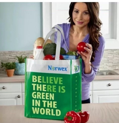 Norwex REUSABLE GROCERY BAG with BACLOCK ~ Set Of 4 ~ Strong Durable Material