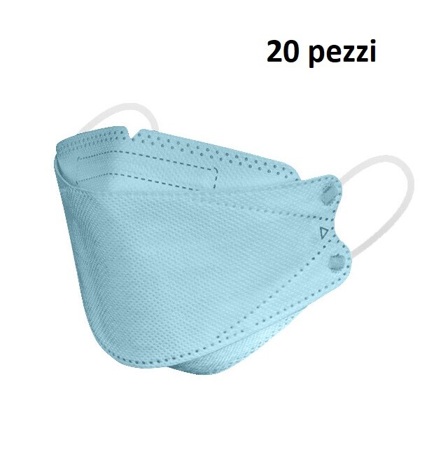 20 Pz Mascherine Protettive Ffp2 KF94 Mascherina In Bustine Singole Azzurre