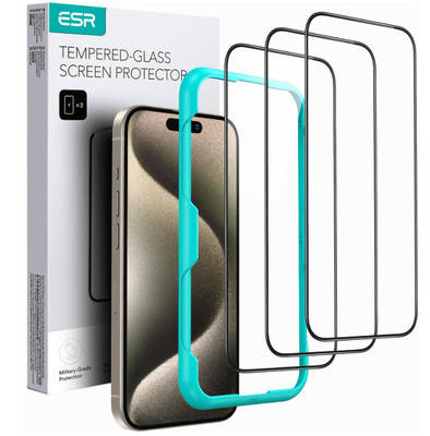 ESR 3 Pack for iPhone 15 Pro Screen Protector tempered glass