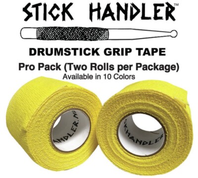 STICK HANDLER  Professional Drum Stick Grip Tape Pro Pack (Yellow | Two Pack)