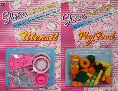 gloria accessories barbie size dollhouse furniture plates utensils play set 254136160858