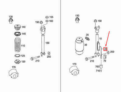 MERCEDES-BENZ M W164 Hinterer Stoßdämpfer Kabelbaum A1645406710 