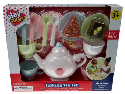 Talking Tea Pot Set Play Right Lights up Makes Noise Sounds Cups Teapot Toys New