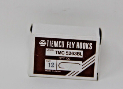Tiemco Fly Hooks TMC 5263BL Size 12 Box of 100 Barbless Fly Tying Hooks Umpqua