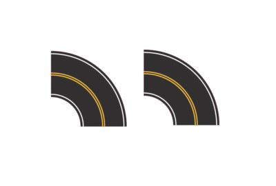 Easy Streets N - Fresh Asphalt Roadway - 90 degree sharp turn