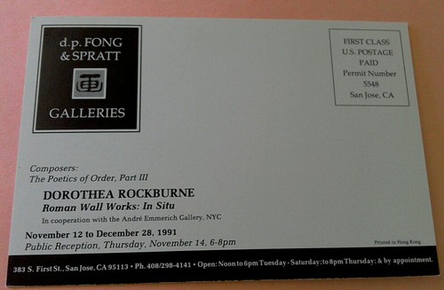 DOROTHEA ROCKBURNE GALLERIES POSTCARD SHIPS CURVE 1991