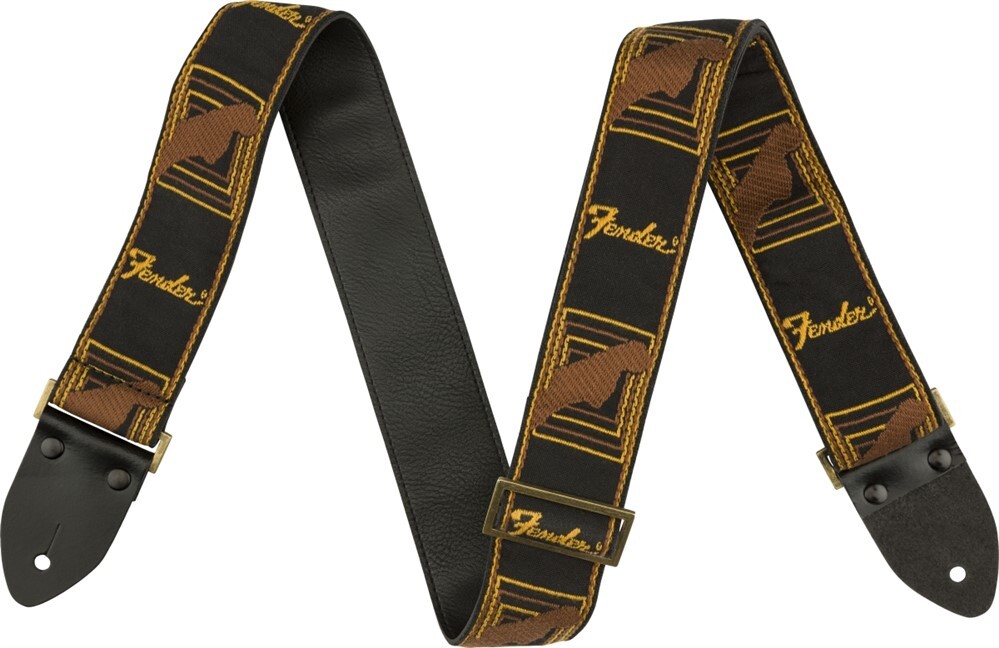 NEW Fender 2" Legacy Vintage Monogrammed Guitar Strap, BLK/Y