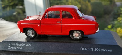 1:43 Vanguards Sunset Red Ford Popular 100E Perfect Condition Cased Boxed