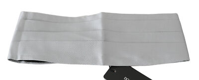 Pre-owned Dolce & Gabbana Cummerbund Gray Men Waist Belt 100% Silk S. It52 / Xl Rrp $450