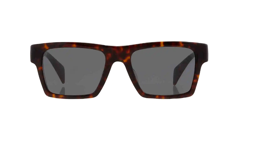 Pre-owned Versace Ve4445f 108/87 Havana/dark Grey Rectangular Men's Sunglasses In Gray