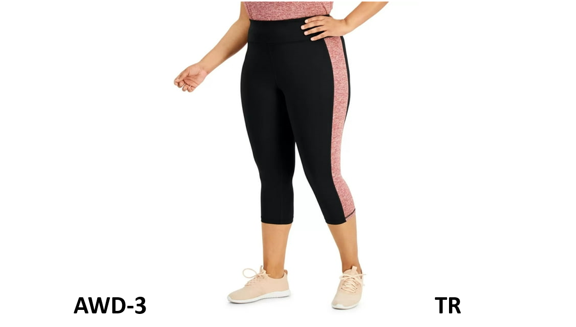 Id Ideology Plus Size Colorblocked Capri Leggings, Noir Purple Cos, Size 1X