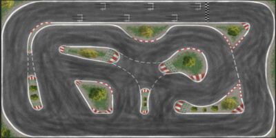 Rennstrecke Driftstrecke für Nano oder Turbo Racing 200cm x 100cm mit Spuren