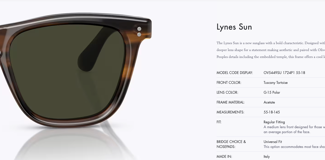 Pre-owned Oliver Peoples Lynes Polarized Sun Tuscany Tortoise /g-15 Polar Msrp $684 Rare In Gray