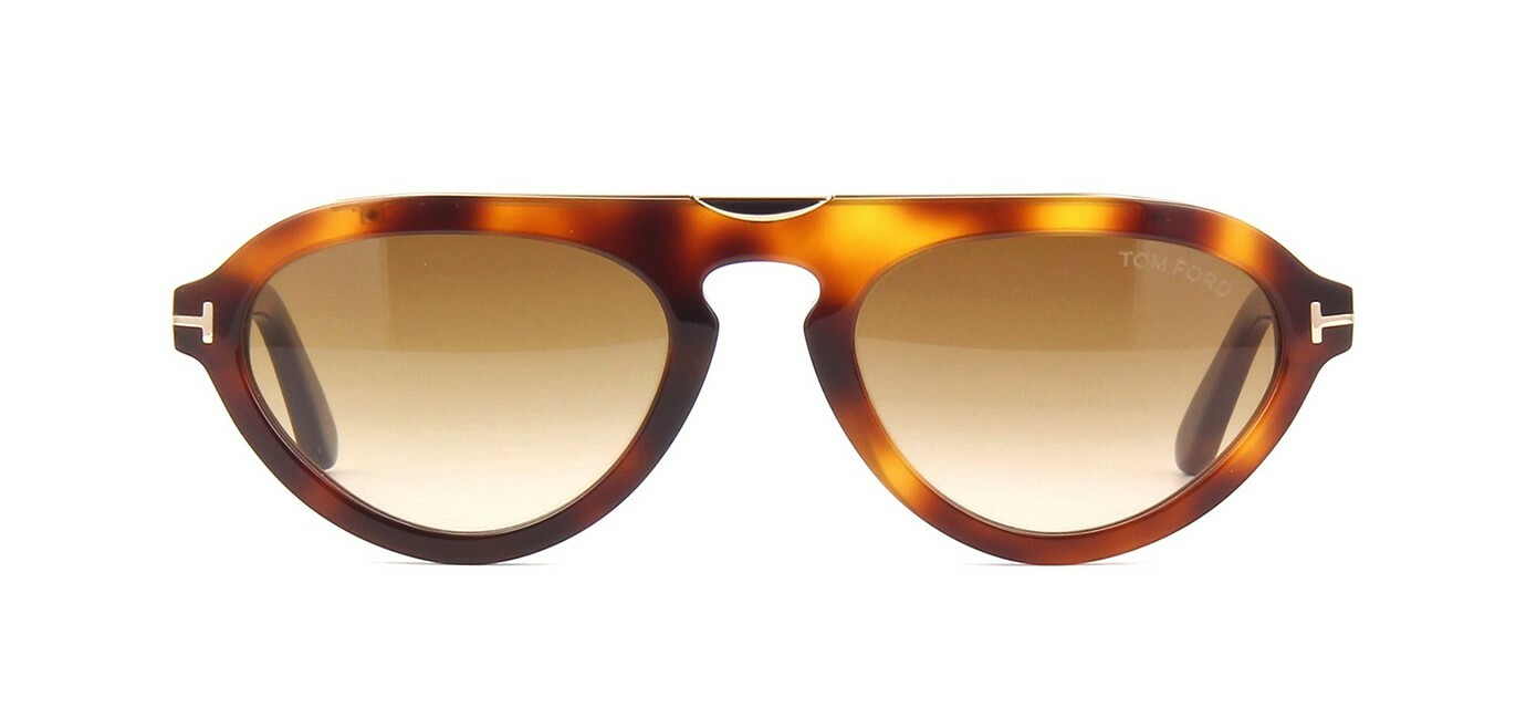 Pre-owned Tom Ford Milo-02 Ft 0737 Blonde Havana/brown Amber Shaded (53f) Sunglasses