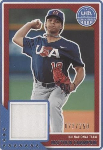 2023 Panini USA Baseball Stars & Stripes - Matthew Champion #USAM-MC