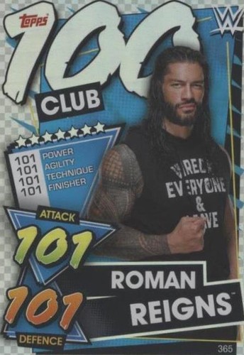 2021 Topps Chrome WWE Slam Attax #191 REFRACTOR ROMAN REIGNS 100