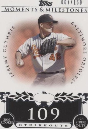 2008 Topps Moments & Milestones - Jeremy Guthrie #109-109