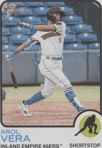 2022 Topps Heritage Minors Arol Vera Blue Parallel # 49 32/99