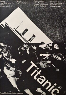 TITANIC Herbert Selpin Sybille Schmitz Fürbringer WA-Filmplakat A1 GEROLLT 1960