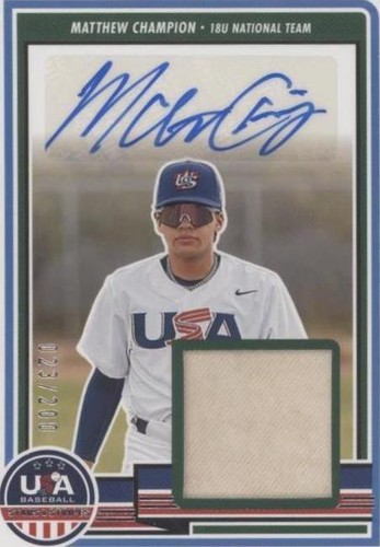 2023 Panini USA Baseball Stars & Stripes - Matthew Champion #SM-MC