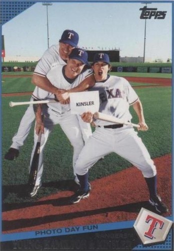 2009 Topps Updates & Highlights - Ian Kinsler Josh Hamilton Michael Young #UH189