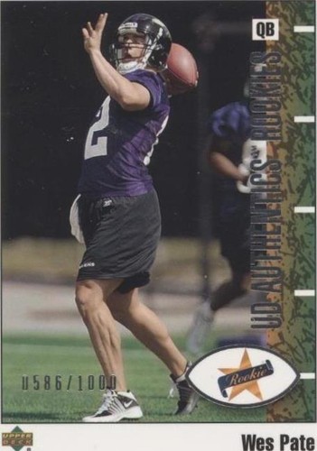 2002 UD Authentics Wes Pate #94