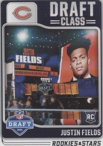 Justin Fields rated rookie サイン NFL カード JUSTIN FIELDS 2021 Donruss Optic Rated Rookie Orange Holo Prizm