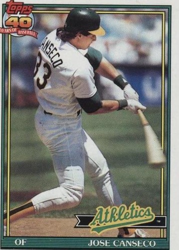non・no 1987年 No.11 1987 Topps JOSE CANSECO #620 error card HAS Green Dot Left