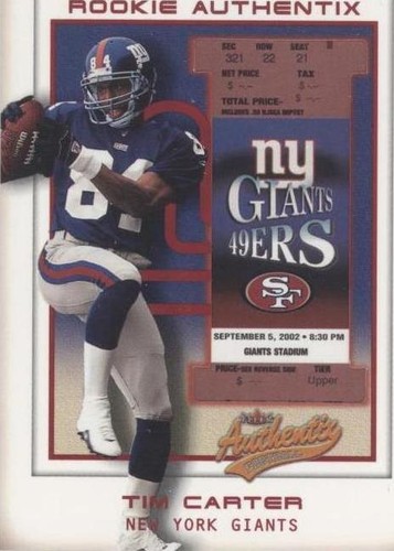 2002 Fleer Authentix Tim Carter #139