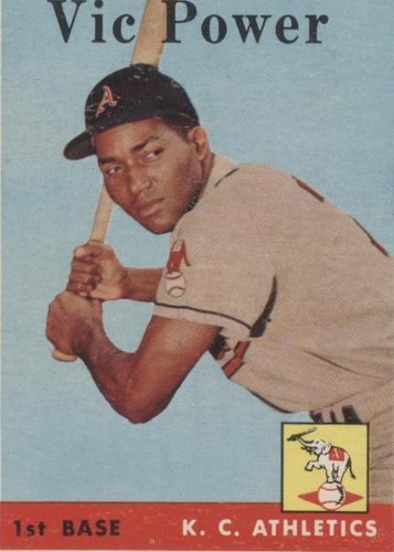 1958 TOPPS #406 VIC POWER A'S EX-MT SET BREAK 536019