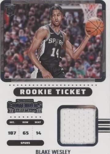 2022-23 Panini Contenders - Blake Wesley #RTS-BWS