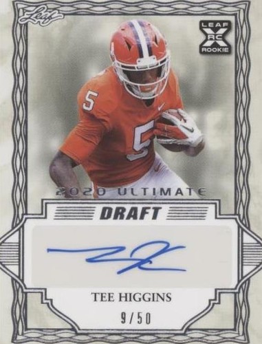 TEE HIGGINS 2020 LEAF DRAFT ROOKIE RC CARD #09 BENGALS | eBay