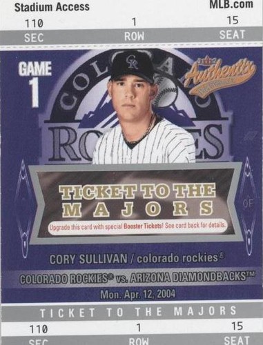 2004 Fleer Authentix - Cory Sullivan #115