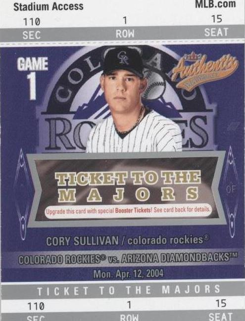 2004 Fleer Authentix - Cory Sullivan #115