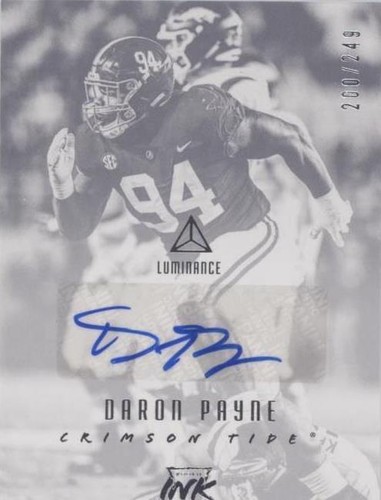 2018 Panini Luminance Daron Payne #RI-DAR