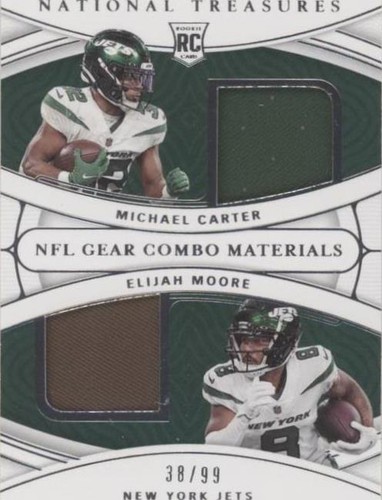 2021 Panini National Treasures Elijah Moore Michael Carter #RG-ME